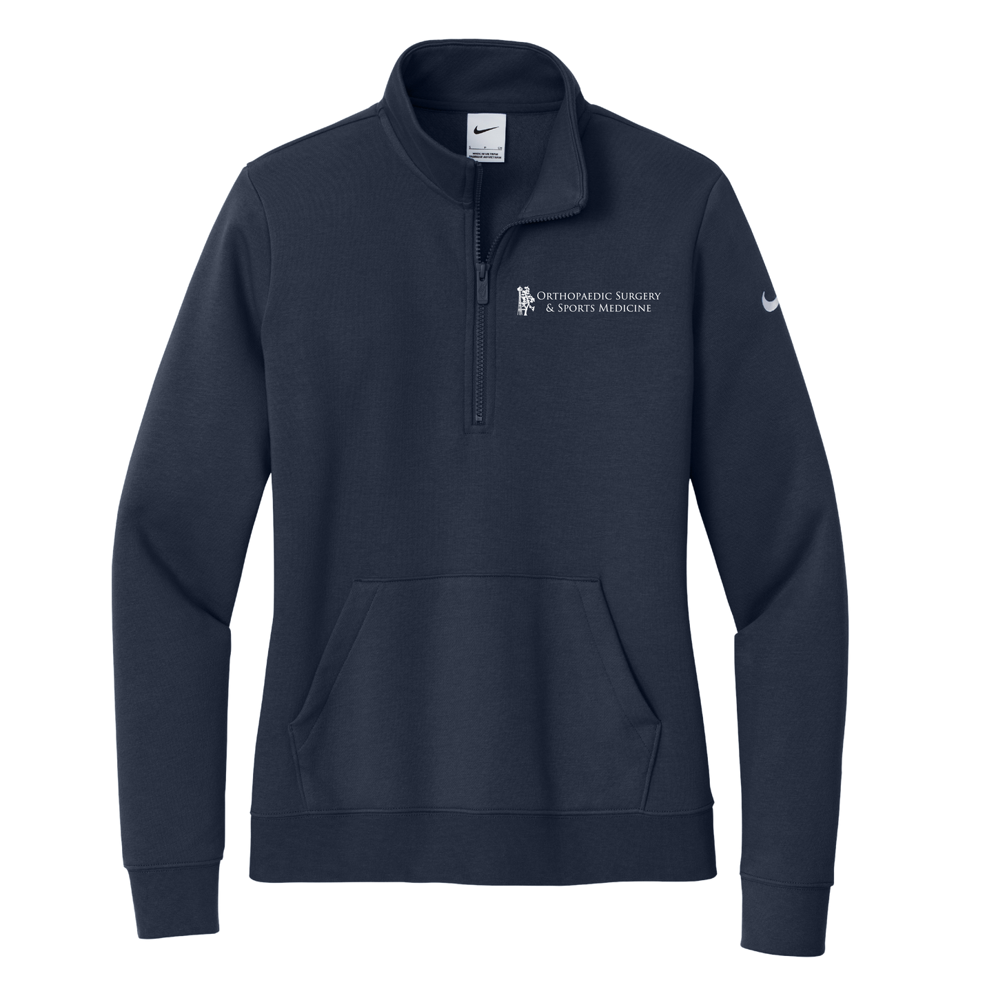 Womens Nike Club Fleece Sleeve Swoosh 1/2 Zip